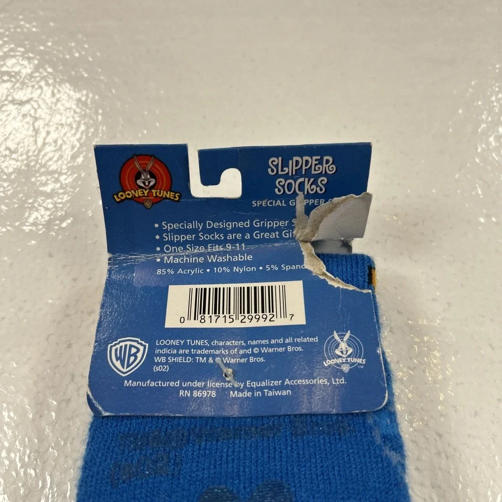 Vintage Tweety Looney Tunes 1997 Slipper Socks Warner Bros Gripper Sole New NWT